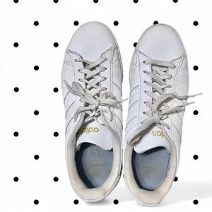 Adidas Women's White and Gold Sneakers